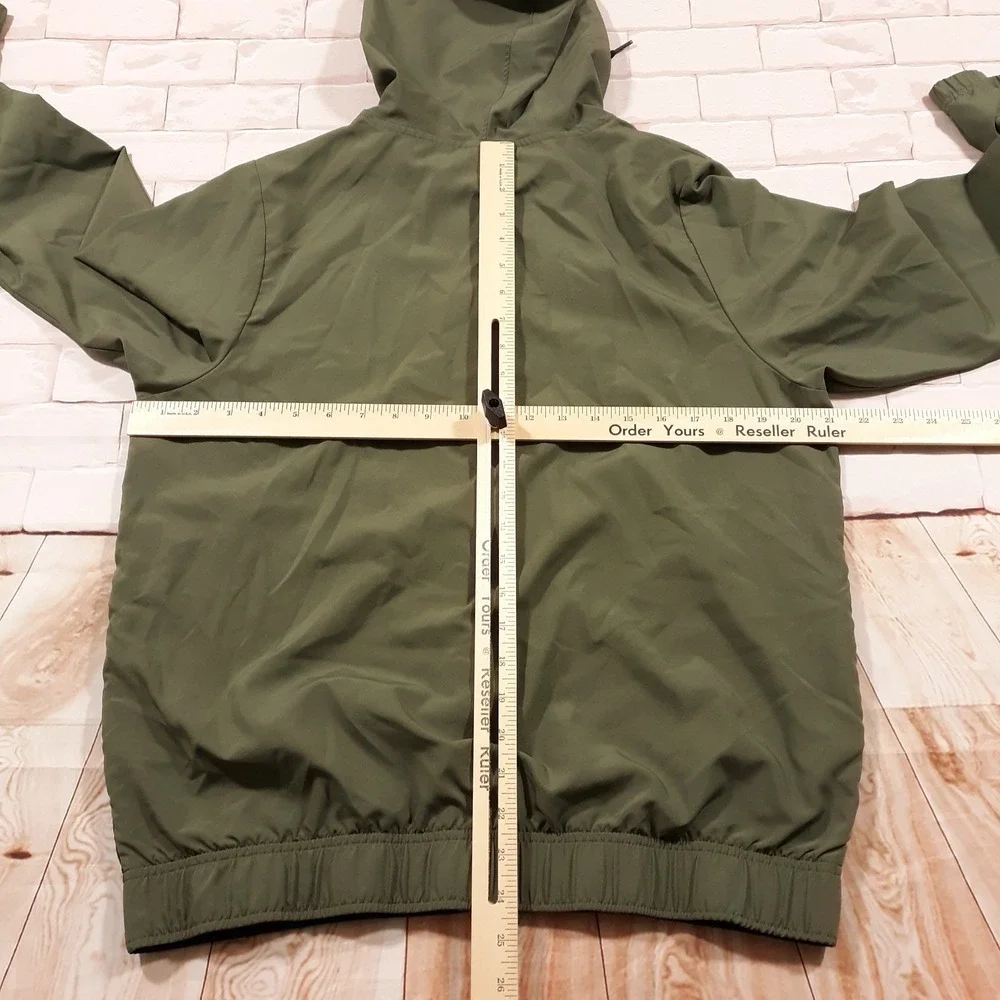 Reebok Windbreaker Jacket Mens Size Small Track Warm-Up Green Colorblock